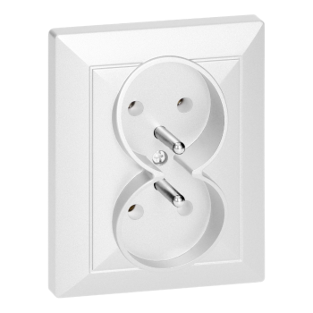 GNIAZDO PODWÓJNE PODTYNKOWE PEARL ORNO OR-OE-7706/K/W 2x2P+Z IP20 10szt