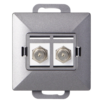 GNIAZDO PODWÓJNE TYPU F PODTYNKOWE PEARL ORNO OR-OE-7714/2/A IP20