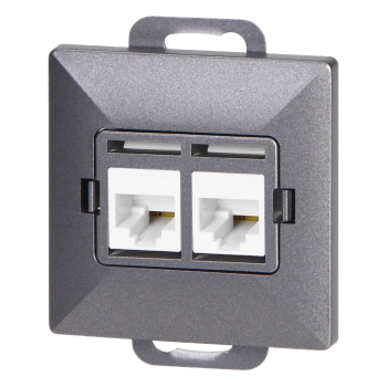 GNIAZDO PODWÓJNE 2xRJ45 CAT. 5 PODTYNKOWE PEARL ORNO OR-OE-7715/2/A IP20