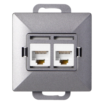 GNIAZDO PODWÓJNE 2xRJ45 CAT. 5 PODTYNKOWE PEARL ORNO OR-OE-7715/2/A IP20