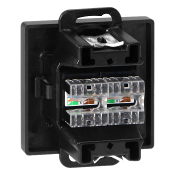 GNIAZDO PODWÓJNE 2xRJ45 CAT. 5 PODTYNKOWE PEARL ORNO OR-OE-7715/2/B IP20