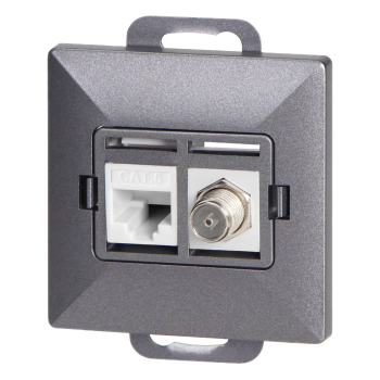 GNIAZDO POJEDYNCZE TYPU F + 1x RJ45 PODTYNKOWE PEARL ORNO OR-OE-7718/A IP20