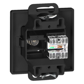 GNIAZDO POJEDYNCZE TYPU F + 1x RJ45 PODTYNKOWE PEARL ORNO OR-OE-7718/B IP20