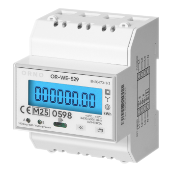 LICZNIK ENERGII 3-FAZOWY ORNO OR-WE-529 100A RS485 MID PV-Ready 4 MODUŁY