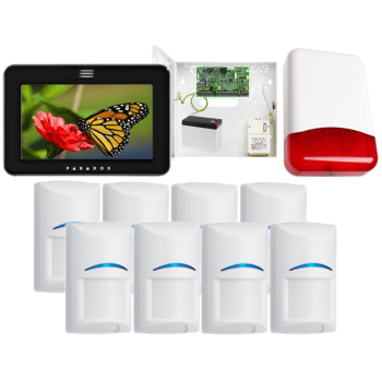 SYSTEM ALARMOWY PARADOX EVO 192 8 CZUJEK Bosch TM50 CZARNY TI700