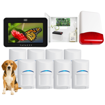 SYSTEM ALARMOWY PARADOX EVO 192 8 CZUJEK Bosch Pet 20kg TM50 CZARNY TI700