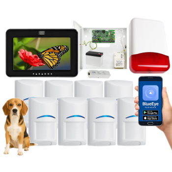 SYSTEM ALARMOWY PARADOX EVO 192 8 CZUJEK Bosch Pet 20kg TM50 CZARNY TI700 IP180