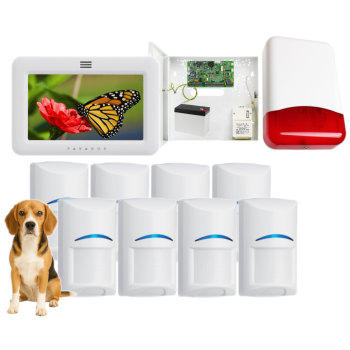 SYSTEM ALARMOWY PARADOX EVO 192 8 CZUJEK Bosch Pet 20kg TM50 BIAŁY TI700
