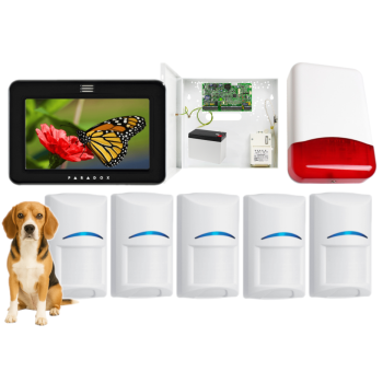 SYSTEM ALARMOWY PARADOX EVO 192 5 CZUJEK Bosch Pet 20kg TM50 CZARNY TI700