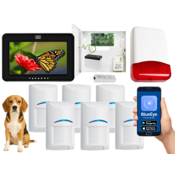SYSTEM ALARMOWY PARADOX EVO 192 6 CZUJEK Bosch Pet 20kg TM50 CZARNY TI700 IP180
