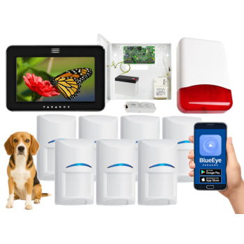 SYSTEM ALARMOWY PARADOX EVO 192 7 CZUJEK Bosch Pet 20kg TM50 CZARNY TI700 IP180