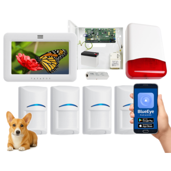SYSTEM ALARMOWY PARADOX SPECTRA SP6000+ 4 CZUJKI Bosch Pet 20kg TM50 BIAŁY IP180 TI700