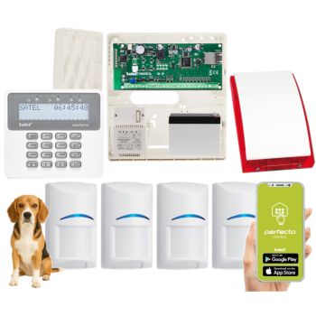 ZESTAW ALARMOWY SATEL PERFECTA-IP 32 + 4 CZUJKI BOSCH BPR2-WP12 + PRF-LCD + SP-4001 R