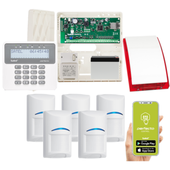 ZESTAW ALARMOWY SATEL PERFECTA-IP 32 + 5 CZUJEK BOSCH + PRF-LCD + SP-4001R