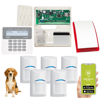 ZESTAW ALARMOWY SATEL PERFECTA-IP 32 + 5 CZUJEK BOSCH BPR2-WP12 + PRF-LCD + SP-4001 R