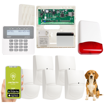 ZESTAW ALARMOWY SATEL PERFECTA-IP 32 + 5 CZUJEK SWAN QUAD + PRF-LCD + SYRENA TI700