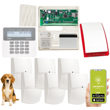 ZESTAW ALARMOWY SATEL PERFECTA-IP 32 + 6 CZUJEK SWAN QUAD + PRF-LCD + SYRENA SP-4001R