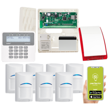 ZESTAW ALARMOWY SATEL PERFECTA-IP 32 + 7 CZUJEK BOSCH + PRF-LCD + SP-4001R