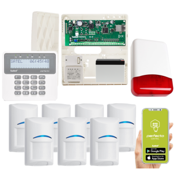 ZESTAW ALARMOWY SATEL PERFECTA-IP 32 + 7 CZUJEK BOSCH + PRF-LCD + TI700