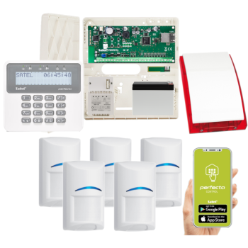 ZESTAW ALARMOWY SATEL PERFECTA-IP 32 + PERFECTA-RF + 5 CZUJEK BOSCH + PRF-LCD + SYRENA SP-4001R