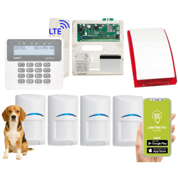ZESTAW ALARMOWY SATEL PERFECTA 16 LTE SET-A 4 CZUJKI BOSCH PET + PRF-LCD + SYRENA SP-4001 R