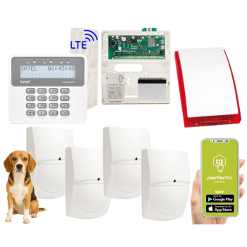 ZESTAW ALARMOWY SATEL PERFECTA 16 LTE SET-A 4 CZUJKI SWAN QUAD + PRF-LCD + SYRENA SP-4001 R