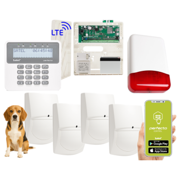 ZESTAW ALARMOWY SATEL PERFECTA 16 LTE SET-A 4 CZUJKI SWAN QUAD + PRF-LCD + SYRENA TI700