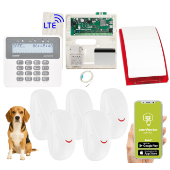 ZESTAW ALARMOWY SATEL PERFECTA 16 LTE SET-A 5 CZUJEK SMILE + PANEL LCD + SYRENA SP-4001R