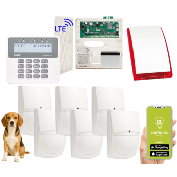 ZESTAW ALARMOWY SATEL PERFECTA LTE 16 SET-A 6 CZUJEK SWAN QUAD + PRF-LCD + SYRENA SP-4001 R
