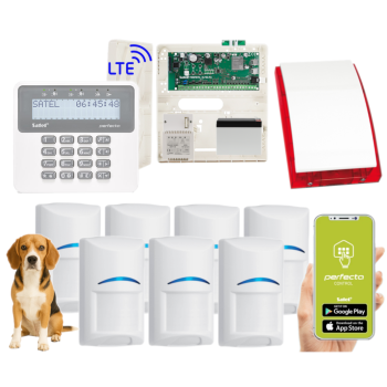 ZESTAW ALARMOWY SATEL PERFECTA 16 LTE SET-A 7 CZUJEK BOSCH PET + PRF-LCD + SYRENA SP-4001 R