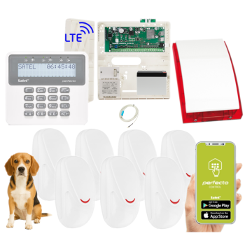 ZESTAW ALARMOWY SATEL PERFECTA 16 LTE SET-A 7 CZUJEK SMILE + PANEL LCD + SYRENA SP-4001R