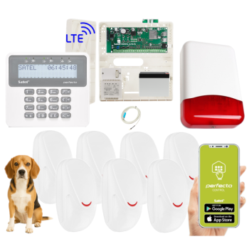 ZESTAW ALARMOWY SATEL PERFECTA 16 LTE SET-A 7 CZUJEK SMILE + PANEL LCD + SYRENA TI700