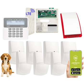 ZESTAW ALARMOWY SATEL PERFECTA 16 LTE SET-A 7 CZUJEK SWAN QUAD + PRF-LCD + SYRENA SP-4001 R