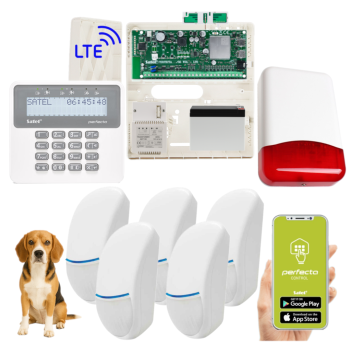 ZESTAW ALARMOWY SATEL PERFECTA 32 LTE SET-A 5 CZUJEK BINGO Plus 15kg + PRF-LCD + TI700