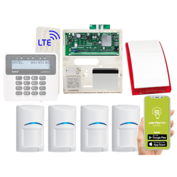 ZESTAW ALARMOWY SATEL PERFECTA 32 LTE SET 4 CZUJKI BOSCH + PRF-LCD + SP-4001 R