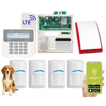 ZESTAW ALARMOWY SATEL PERFECTA 32 LTE SET + PERFECTA-RF + 4 CZUJKI BOSCH Pet 20kg + PRF-LCD + SP-4001R