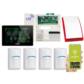ZESTAW ALARMOWY SATEL PERFECTA 64 M + PANEL DOTYKOWY TSH2R-B + 4 CZUJKI BOSCH + SYRENA SP-4001R