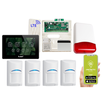 ZESTAW ALARMOWY SATEL PERFECTA 64 M + PANEL DOTYKOWY TSH2R-B + 4 CZUJKI BOSCH + SYRENA TI700