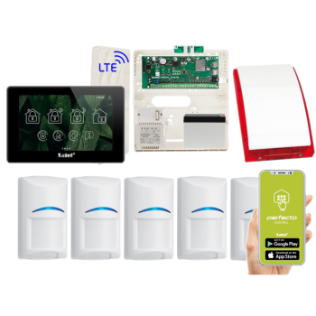 ZESTAW ALARMOWY SATEL PERFECTA 64 M + PANEL DOTYKOWY TSH2R-B + 5 CZUJEK BOSCH + SYRENA SP-4001R