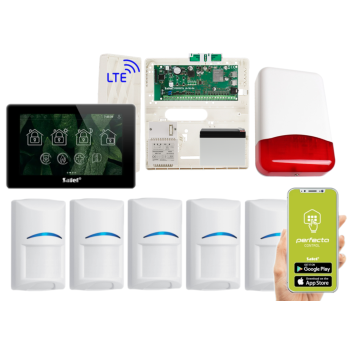 ZESTAW ALARMOWY SATEL PERFECTA 64 M + PANEL DOTYKOWY TSH2R-B + 5 CZUJEK BOSCH + SYRENA TI700