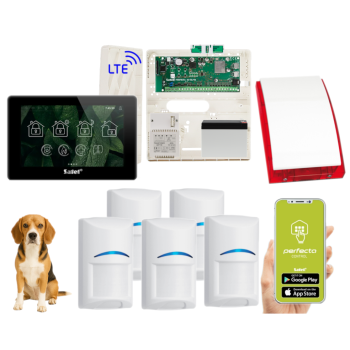 ZESTAW ALARMOWY SATEL PERFECTA 64 M + PANEL DOTYKOWY TSH2R-B + 5 CZUJEK BOSCH PET 20kg + SYRENA  SP-4001R