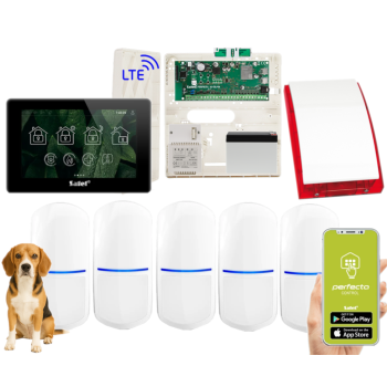 ZESTAW ALARMOWY SATEL PERFECTA 64 M + PANEL DOTYKOWY TSH2R-B + 5 CZUJEK SLIM-PIR-PET 20kg + SYRENA SP-4001R