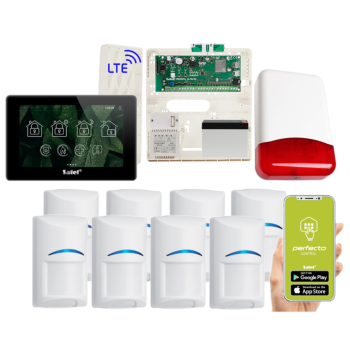 ZESTAW ALARMOWY SATEL PERFECTA 64 M + PANEL DOTYKOWY TSH2R-B + 8 CZUJEK BOSCH + SYRENA TI700
