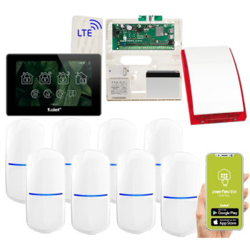 ZESTAW ALARMOWY SATEL PERFECTA 64 M + PANEL DOTYKOWY TSH2R-B + 8 CZUJEK SLIM-PIR + SYRENA SP-4001R