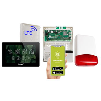 ZESTAW ALARMOWY SATEL PERFECTA 64 M + PANEL DOTYKOWY INT-TSH2R-B + OPU-3P + SYRENA TI700