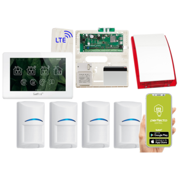 ZESTAW ALARMOWY SATEL PERFECTA 64 M + PANEL DOTYKOWY TSH2R-W + 4 CZUJKI BOSCH + SYRENA SP-4001R
