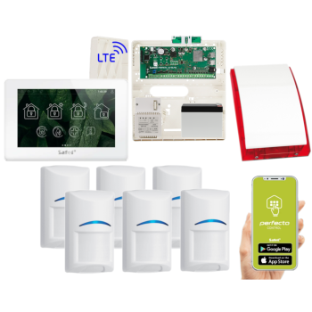 ZESTAW ALARMOWY SATEL PERFECTA 64 M + PANEL DOTYKOWY TSH2R-W + 6 CZUJEK BOSCH + SYRENA SP-4001R