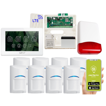 ZESTAW ALARMOWY SATEL PERFECTA 64 M + PANEL DOTYKOWY TSH2R-W + 8 CZUJEK BOSCH + SYRENA TI700