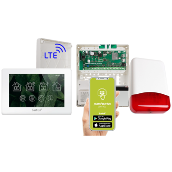 ZESTAW ALARMOWY SATEL PERFECTA 64 M + PANEL DOTYKOWY INT-TSH2R-W + OPU-3P + SYRENA TI700