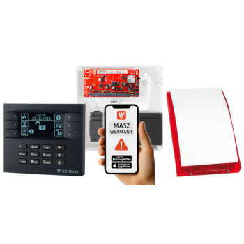 SYSTEM ALARMOWY GENEVO PRiMA64LTE BOX + PRiMA LCD GY-BK + SP-4001R